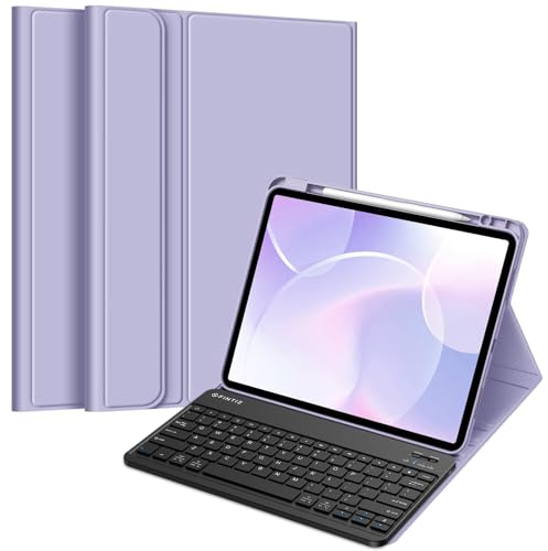 FINTIE Keyboard Case for iPad Air 13-inch (M3) 2025 / (M2) 2024 with Pencil Holder - Soft TPU Back Cover with Magnetically Detachable Bluetooth Keyboard, Lilac Purple