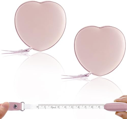 Kwude Doppelseitiges Maßband, 152,4 cm, Ideal für Körpergewebe, Nähen, Schneider, Stricken, Basteln und Gewichtsverlust, Rosa, 2 Stück