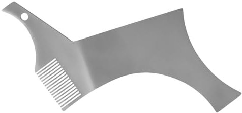 Edelstahl-Bart-Styling-Vorlage, Bartkamm für Herren, leicht, flexibel, Bartformwerkzeug, Metall-Bartwerkzeug