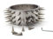 Soarvlorfy 6 cm Höhe Schwere Halsfessel Edelstahl Abschließbar Halsreif Halsband mit Dorn 2 Reihe Abnehmbare Spike Metall Choker Sex Halsbänder BDSM Sklaven Bondage Sex Spielzeug,Silber,Ø 13.7cm
