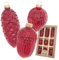 Krebs Glas Lauscha - Weihnachtsdekoration/Christbaumschmuck aus Glas - Antic Mercury Sortiment Zapfen/Eichel/Nuss - Menge: 9 Stück - Farbe: Rot - Größe: ca. 6-10 cm