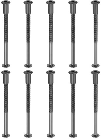 PATIKIL M6 x 100 mm Vis Chicago à Tête Hexagonale, 10 Ensembles Vis de Fixation pour Boulons, Écrous à Tête Creuse, pour Scrapbooking, Ceinture, Album Photo, Réparation de Meubles, Noir