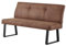 DUBI Möbel Sitzbank Joy, Esszimmerbank 160 cm mit Rückenlehne gepolstert mit Federkern für Esszimmer, Flur, Garderobe mit Metallgestell, modern Design, Braun, 21302-160-YU42-01