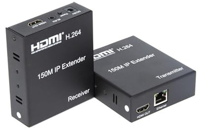 XYKJOBC 1080P 150M HDMI IP Extender, Via RJ45 Ethernet Network Cat6 Cat 6 6a Cable Extension Via Switch 1 Transmitter To Multi Receiver for PS4 Laptop TV (TX+RX)