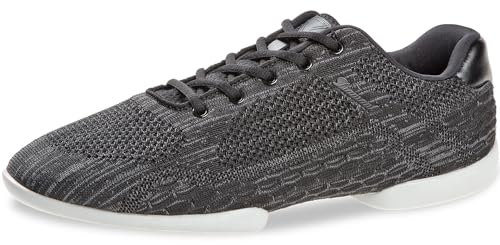 Diamant Unisex Split-Sole Dance Sneakers Tune Grau - hochwertiges Mesh-Material - Geteilte Sohle mit Spin-Points (Schwarz/Grau meliert, EU Schuhgrößensystem, Erwachsene, Damen, Numerisch, M, 38)
