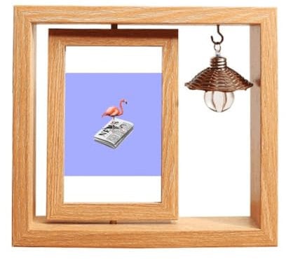 Flango Zeitungsständer aus Holz, drehbar, 10 x 15 cm