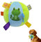 LuckyOpt Hund Ball Toy, 12CM Dia Plüsch Hund interaktives Spielzeug mit Grab Tabs, Hundebälle mit Glocke im Inneren für Tug of War, Hundespielzeug für kleine mittlere Rasse (Grün)