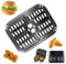 Air Fryer Grill Pan for Ninja, 2 Packs Replacement Air Fryer Crisper Plate Grill Plate Tray Accessories with Rubber Bumpers for Ninja Foodi DZ090 DZ201 DZ100, Dishwasher Safe