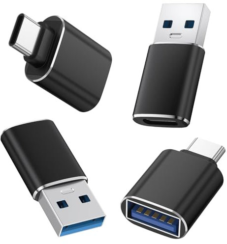 AK USB C to USB Adapter(2Pack)&USB to USB C Adapter(2Pack),SuperSpeed Data Transfer and Charge USB Converter Compatible with iPhone/iPad/Laptop/Sam sung/PC/MacBook/Charger and More Device (Black)