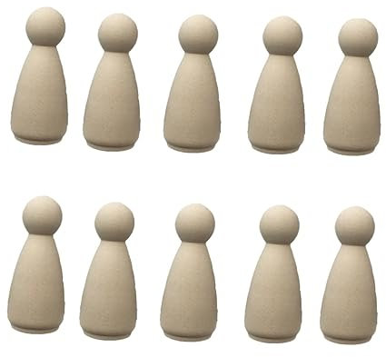 Gadpiparty 10 Stück DIY Holzfiguren zum Bemalen Leere Holzpuppen für Bastelprojekte Dekoration für Kinderhandarbeiten