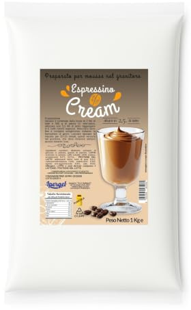 IPERGEL - Crema caffè Fredda Espressino Cream | Per Granitori | Preparato per Dessert ideale per Uso Professionale e Domestico | BS KG 1