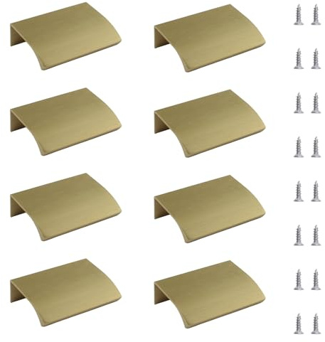 MOROBOR Set mit 8 modernen, verdeckten, runden Aluminiumlegierungs-Schubladengriffen - Unsichtbare Schrankgriffe - 50 mm - Bronze