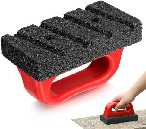 NOLITOY Rub Brick Tool with Handle Brick Cleaning Brush and Concrete Scrub Brush for Masonry Cleaning Stain Removal Concrete Smoothing Construction and Home Renovation Projects