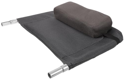 Hoement Rollstuhl Kopfstütze Netzgewebe Hochlehne aus Hochkohlenstoffstahl Ergonomische Nackenstütze Atmungsaktiv Komfortables Kopfpositionierungskissen für Mobilitätshilfen