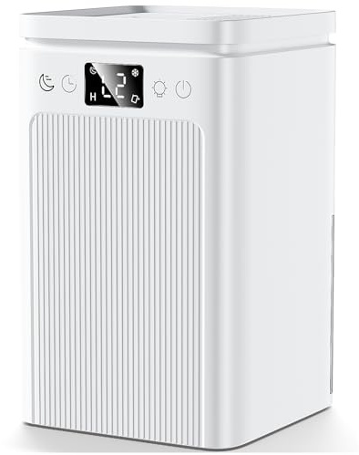 Luftentfeuchter 2200ML,Raumentfeuchter Elektrisch Ultra Leise,Entfeuchter mit LED Display,2-12H Timer &7-Farben LED Licht, 2 Modi,Automatischer Abschaltung,Dehumidifier for Home(Weiß)