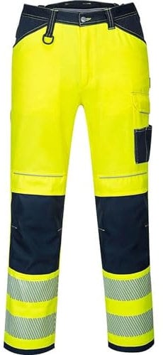 Portwest PW340 Men's PW3 Hi Vis Work Trousers Yellow/Navy, 38