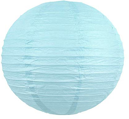 Papierkugel, Himmelblau, 40 cm – Lampion aus Reispapier – japanische Laterne Himmelblau für Dekoration von Hochzeit, Geburtstag, Partys