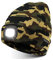 TAGVO LED Lighted Beanie Cap, USB Rechargeable Winter Warm Hats with 8 Lights, 2 Modes(Bright & Flashing Alarm), Running Camping Headlamp Knitted Skullies Beanie, Gifts for Men and Women, Camo Green