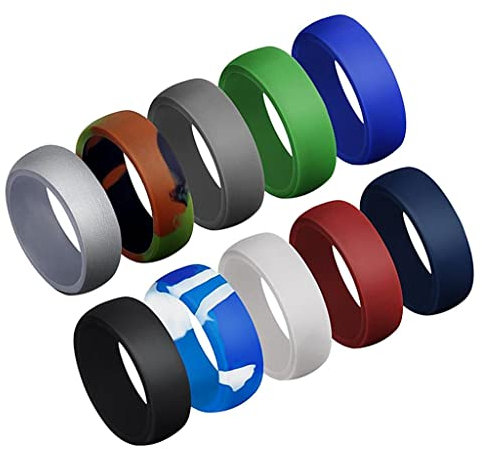 chiwanji Lot Anneaux en Caoutchouc de Silicone pour Alliances, Taille 14