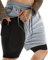 JWJ Herren 2-in-1 Workout-Lauf-Shorts, 17,8 cm, leicht, athletische Fitness-Shorts mit Kompressionsfutter, Hellgrau, Mittel