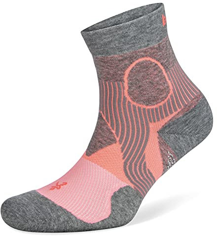 Balega Unisex Support No Show Socken, Sherbet Pink/Mittelgrau, M EU