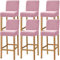 Dimatic Samt Plüsch Stuhl Abdeckung Theke Pub Bar Hocker Stuhl Slipcover für Esszimmer Cafe Barhocker Slipcover Möbelschutz Anti-Rutsch-Bezug mit elastischem Boden, 6er Set, Rose