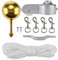 Baoblaze Flag Pole Hardware Repair '' Topper Gold Ball 50 Ft Halyard Rope 4'' Cleat Hook 4 Flagpole Swivel