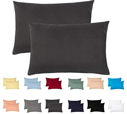 Livessa 2er Set Kissenbezug 40x60 aus%100 Baumwolle Jersey Stoff, Kissenbezüge, 40x60 mit Reißverschluss, Kopfkissenbezug 40x60 cm, Kissenhülle, atmungsaktiv, Oeko-Tex Zertifiziert, Pillow Cover