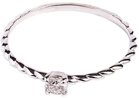 Musihy Ring Damen, Damenring Solitär Ring Verschlungene Ringe Zirkonia Weiß Ringgröße 49 Geschenke für Frauen