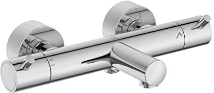 Ideal Standard A7588AA Ceratherm T125 Wannenthermostat Badethermostat Aufputz, Wannenarmatur mit Temperatursperre bei 40° C, Thermostat für die Badewanne, Chrom