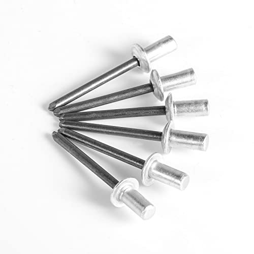 100 Stück 3/16 Zoll x 3/8 Zoll geschlossene Aluminium-Blindnieten mit Stahldorn, 4,8 x 10 mm Pop-Nieten
