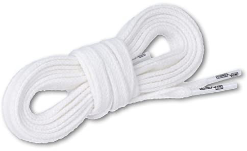 CORD ON - Cordones Blancos Planos de Algodón 140 cm Ancho 8 mm - 1 par | Recambio y Compatibles con Zapatillas Nike, Converse, Vans... | Resistentes y Duraderos