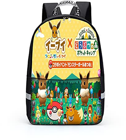 Animal Crossing Schulrucksäcke Tom Nook/Dj K.k Kinder Rucksack Spielfans Büchertasche Leichter Wasserdicht Tagesrucksack 17in Schultasche (Animal14)