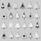 Adventskalender Aufkleber Set - selbstklebende Zahlen Etiketten 1-24 mit stilvollen Weihnachtsbäumen - Ideale Geschenkidee für Freunde und Familie - dv1152