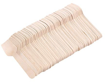 ifundom Lot de 80 cuillères à glace en bois, mini cuillères à glace jetables en bois, petites cuillères à dessert, mini cuillères pour travaux manuels, dégustation, échantillonnage
