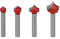 Saipor 4 frese rotonde da 6 mm, fusto rotondo C3, in metallo duro, fresa a raggio per legno, set di frese per legno, dimensioni 3,96/4,76/6,35/7,96 mm