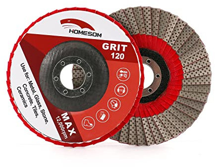 HOMESOM 5 Pollice 1pc 120 Grinding Wheels Flap Levigatura Disco Abrasivo per Smerigliatrice Angolare Diamante Levigatura Pad