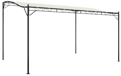 vidaXL Tettoia Crema 4x3 m 180 g/m² Tessuto e Acciaio, gazebo, tenda da festa, gazebo da campeggio, gazebo da giardino, gazebo per esterni