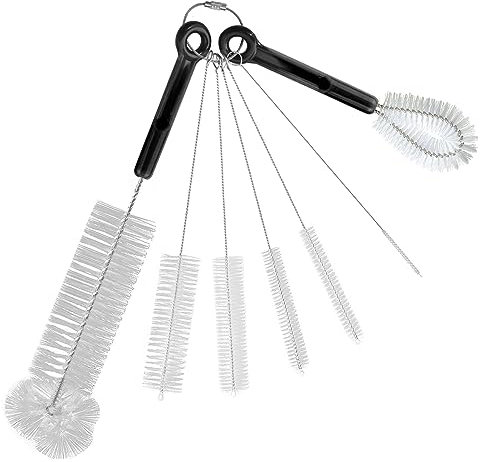 EAKAOAO Bottle Brush and Straw Cleaner Brush Set,7 Pcs Extra Long Water Bottle Cleaning Brush for Cleaning Baby Bottles,Straws, Narrow Neck Bottles, Wine Decanter,Pipes and Cup Cover