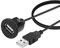 YACSEJAO USB Flush Mount Cable USB 2.0 Dashboard Panel Dash Mount Extension Cable with Buckle for Car Truck Boat Motorcycle Dashboard, 1m