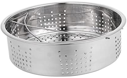 1pieza Cesta De Vapor De Acero Inoxidable Con Doble Asas Rejilla Para Cocción De Alimentos Compatible Con Olla Arrocera Y Vaporera Para Cocinar Arroz Huevos Verduras