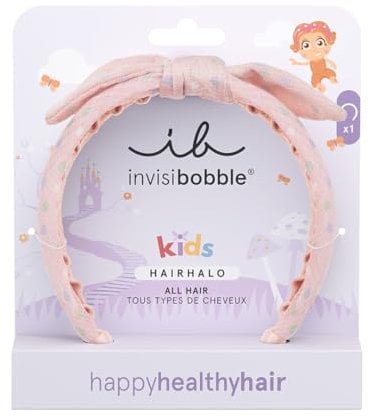 Invisibobble Hairhalo Kids x1 Haarreif für Mädchen, Rosa, mit Schleife – Haarreif für Mädchen, anpassungsfähige Form, für Babys, Mädchen, mit starkem Halt