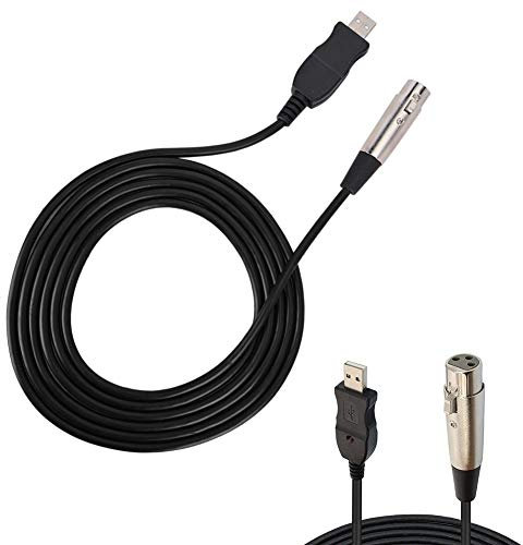 Headphone Accessories. 1 4in to 3 Pin XLR Cord 17×14×2 Microphone Link Adapter Cord XLR Female to USB Mic Link Black Cable Line