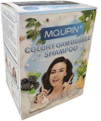 Shampoo Tintura per Capelli,MQUPIN Shampoo Schiuma Bubble Colorante per Capelli Naturale Istantaneo Facile Sicuro Azione Rapida Ingredienti Erboristici Naturali Tinta Istantanea (Marrone Nero)