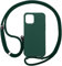 Cute&Chic iPhone 12/12 Pro Crossbody Phone Case with Adjustable Lanyard Strap - Dark Green, Soft Silicone Shockproof Cover