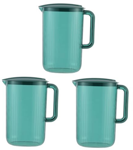 TOPBATHY 3St Flasche kaltes Wasser Wasserkrug Wasserkocher Kanne mit Henkel Eistee-Krüge Wasserkessel Glaskrug Wasserbehälter für die Küche Teekanne Gut aussehend Container Zitronensaft pp