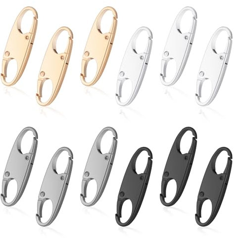 Tyqour 12pcs Dual Opening Zipper Locks Anti Theft, Zipper Clip Theft Deterrent, S Shaped Zipper Locks for Backpacks Keep The Zipper Closed for Backpacks Traveling Camping Suitcases