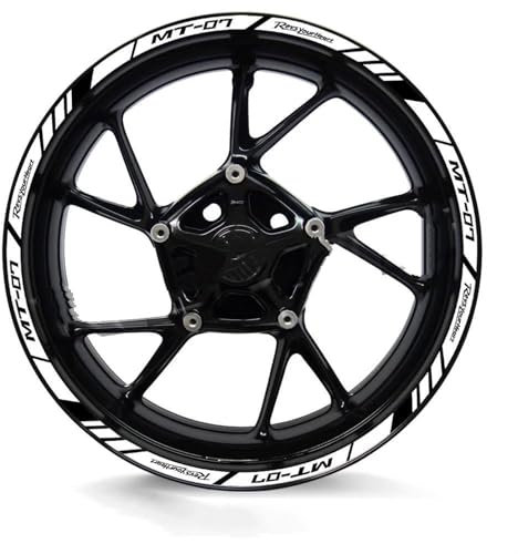 JTWMTY Motorrad-Felgenaufkleber Sportliche Felgenrandaufkleber Felgenstreifen-Reflexfolie Für MT-07 MT 07 Mt07(Style 4)