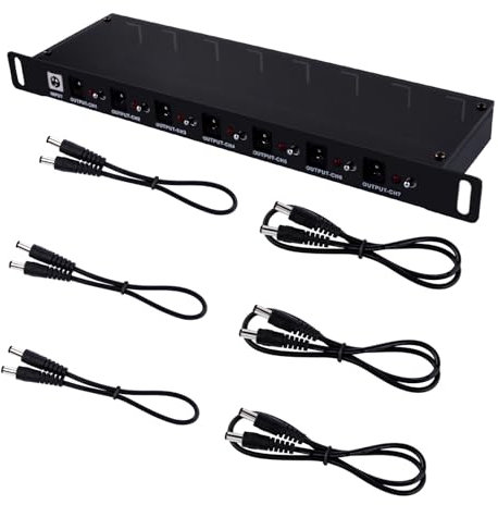GeeekPi DeskPi RackMate Accessories DC PDU Lite 7-CH 0.5U for DeskPi Rackmate T1,7 Outlet Horizontal 0.5U Rack Mount PDU Power Strip for Network Server Racks
