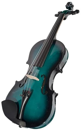 Violine 1/4 Größe Akustische Violine Geige Blau & Schwarz Ahorn Holz Top & Back Akustische Geige Brasilholz Bogen KIT